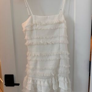 Princess Polly White Fringe Mini Dress